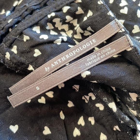 ANTHROPOLOGIE black and white mini heart print dress size small - Picture 6 of 14